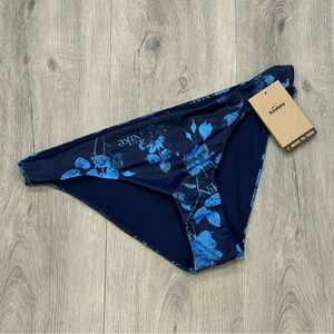 Nike Dark Blue Logo & Floral Design Summer Vacation Bikini Swimsuit Bottom
